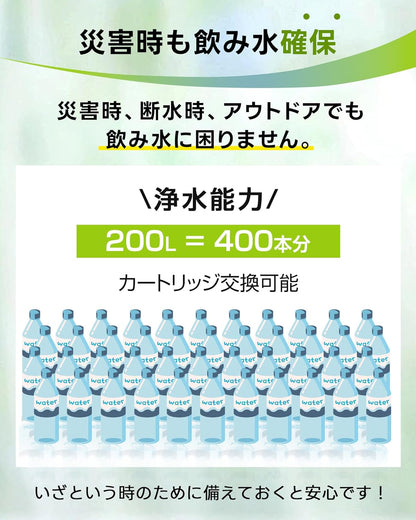携帯浄水器_浄水能力_200L