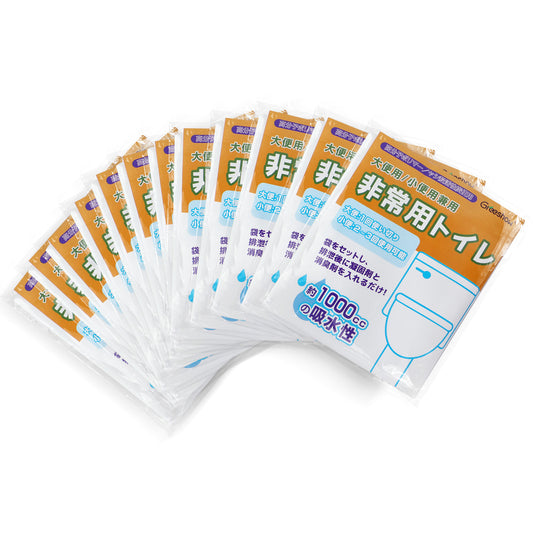 Greeshow 携帯トイレ 12回分｜防災用・非常用｜抗菌消臭｜15年保存可能｜個別包装｜可燃処理対応