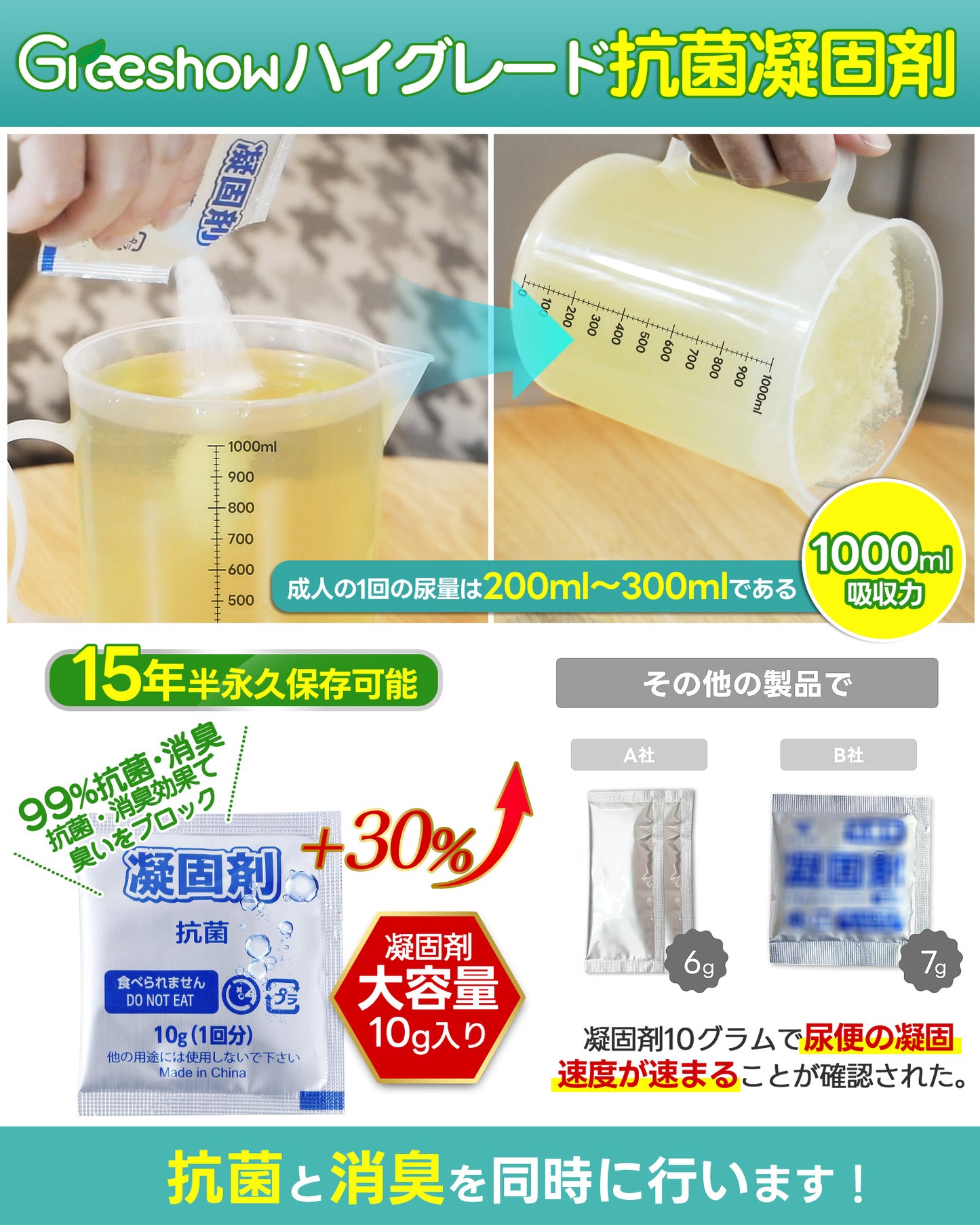 Greeshow 携帯トイレ 12回分｜防災用・非常用｜抗菌消臭｜15年保存可能｜個別包装｜可燃処理対応