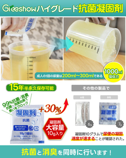 Greeshow 携帯トイレ 12回分｜防災用・非常用｜抗菌消臭｜15年保存可能｜個別包装｜可燃処理対応